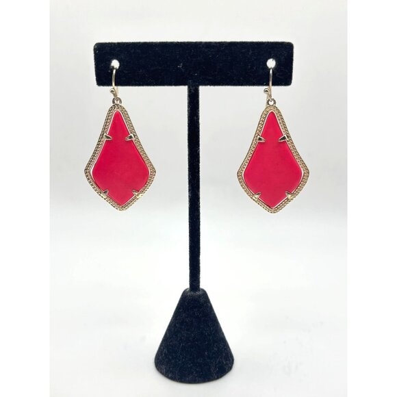 Kendra Scott Elle Drop Earrings Pink Gold-Plated Metal Lightweight & Chic Statem - Picture 5 of 7